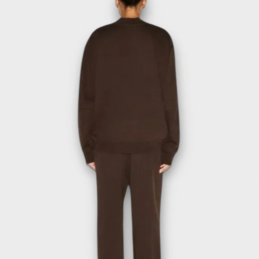 SKIMS Boyfriend Fleece Slouchy Half Zip Pullover – Espresso (NWT) OVERSIZED - Picture 2 of 12